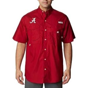 NWT Men's Columbia Alabama Crimson Tide Bonehead Button-Up Fishing Shirt~L~$50